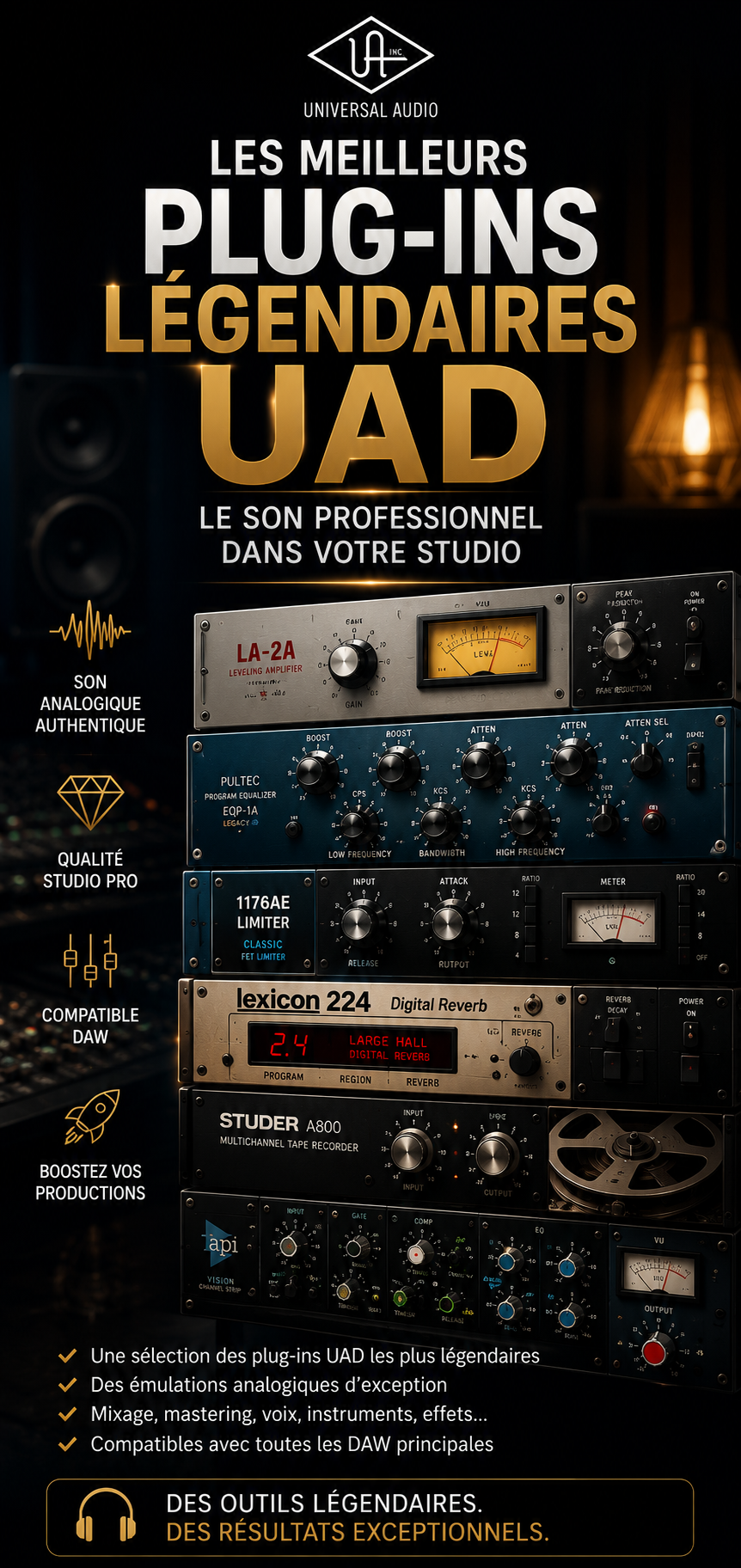 Les meilleurs Plug-ins légendaires UAD